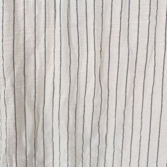 Joie‎ Striped Top Gauzy Fringe Tie Peasant Boho SS Shirt Small White Black - Picture 10 of 11